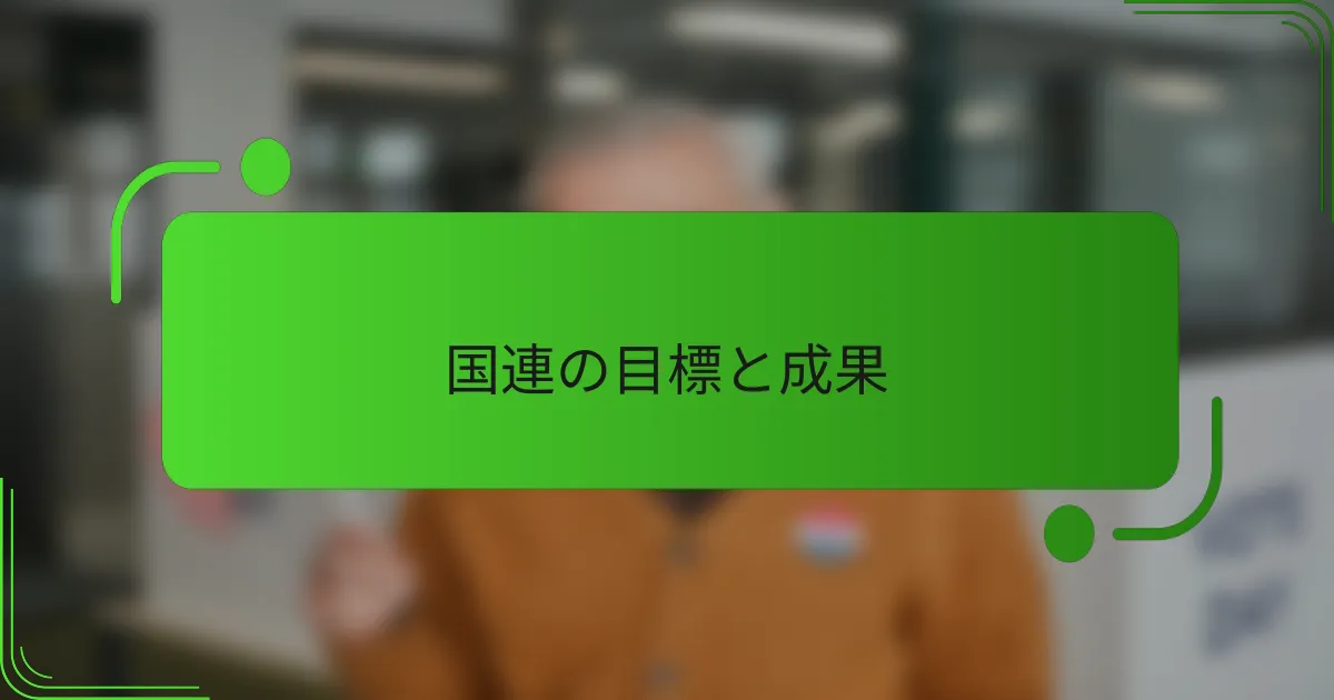 国連の目標と成果