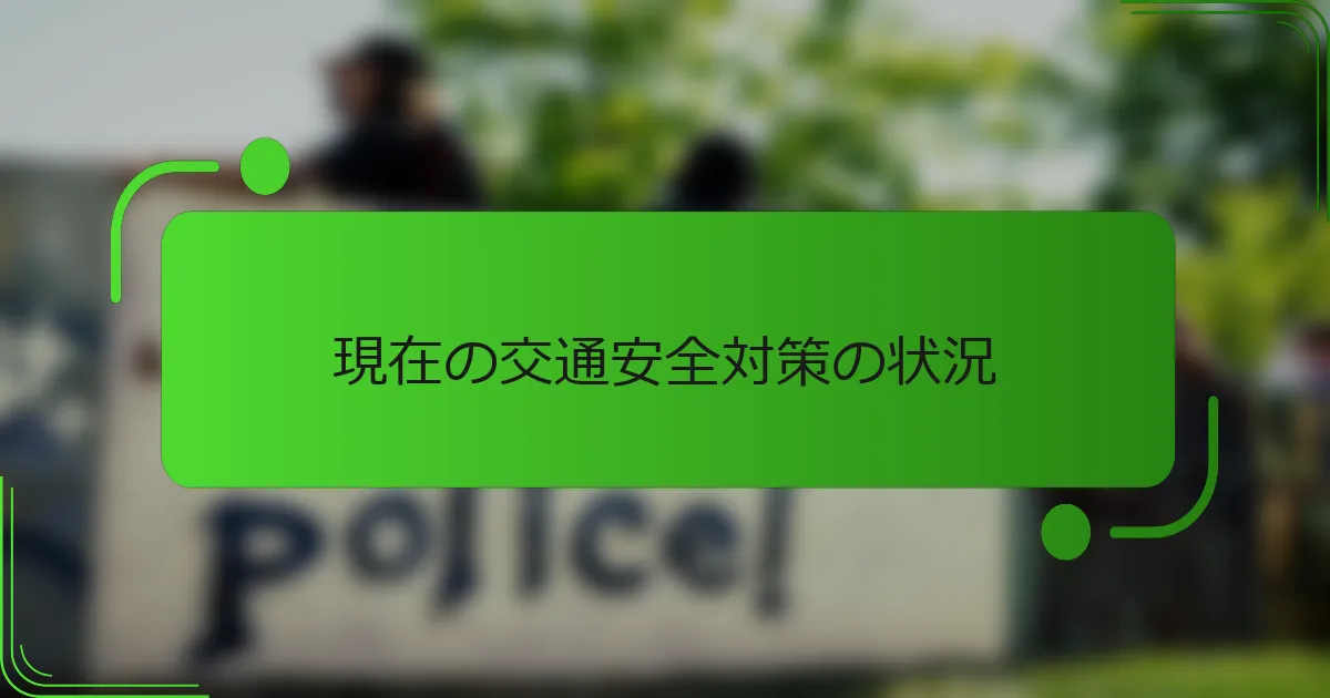 現在の交通安全対策の状況